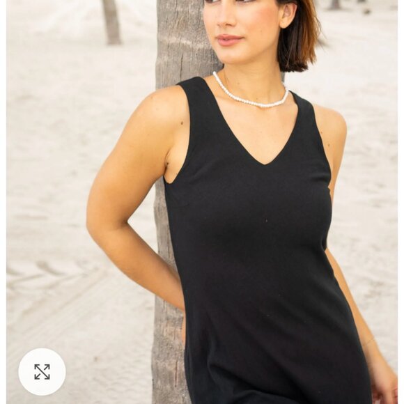 Hawaiianize MOOREA Cotton Dress Black Size Medium - Picture 3 of 9